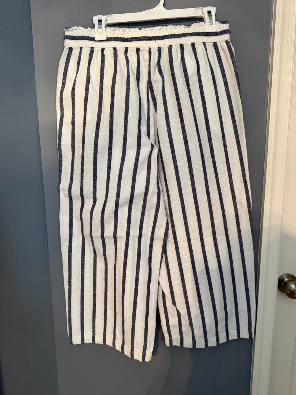 J. Crew White and Navy Striped Drawstring Pants - Picture 2 of 5